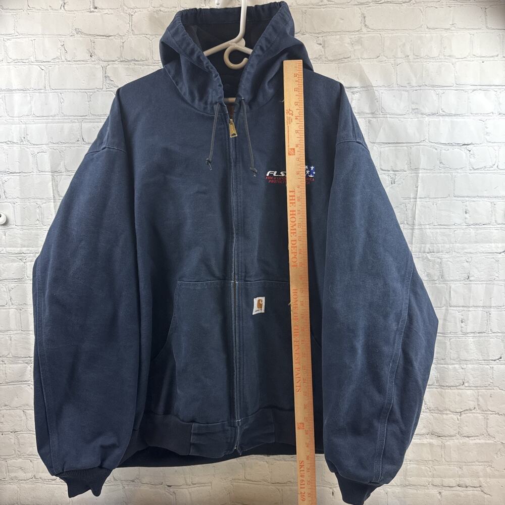 Carhartt Blue Helmets to Hardhats Jacket Men's‎ 3XL lined J131-DNY FLSA USA - Picture 10 of 12
